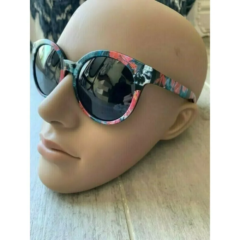 SURGE Sunglasses Beach Summer Oversized Round Fashion Festival Tropical Pattern